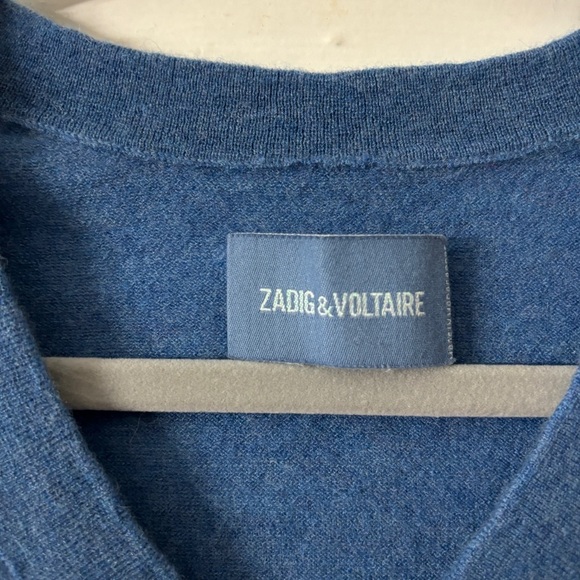 Zadig & Voltaire Brumy CP Cashmere Perforated Logo Sweater - Picture 2 of 13